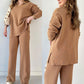 🔥Beperkte tijd aanbieding - 50% korting🔥V-hals Casual Split Gebreide Tweedelige Set