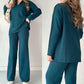 🔥Beperkte tijd aanbieding - 50% korting🔥V-hals Casual Split Gebreide Tweedelige Set