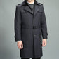 Heren casual trenchcoat met rits en afneembare voering