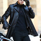 Heren PU leren double-breasted trenchcoat