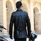 Heren PU leren double-breasted trenchcoat