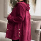 Oversized Corduroy-jas met capuchon en knoopsluiting voor dames