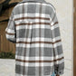 Casual Sherpa Plaid-jas met lange mouwen en knoopsluiting voor dames