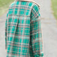 Casual Sherpa Plaid-jas met lange mouwen en knoopsluiting voor dames