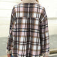 Casual Sherpa Plaid-jas met lange mouwen en knoopsluiting voor dames