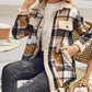 Casual Sherpa Plaid-jas met lange mouwen en knoopsluiting voor dames