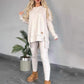 ✨Beperkte tijd aanbieding💖Hoge-lage zoom trui met split & nauwsluitende broek