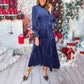 🎅Kerstaanbiedingen - 49% KORTING🎄Luxe jurk met lange mouwen en ruches aan de zoom voor dames