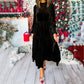 🎅Kerstaanbiedingen - 49% KORTING🎄Luxe jurk met lange mouwen en ruches aan de zoom voor dames