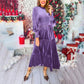 🎅Kerstaanbiedingen - 49% KORTING🎄Luxe jurk met lange mouwen en ruches aan de zoom voor dames