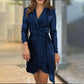 Mode sexy lovertjes effen kleur taille jurk voor dames