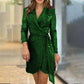 Mode sexy lovertjes effen kleur taille jurk voor dames