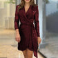 Mode sexy lovertjes effen kleur taille jurk voor dames
