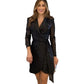 Mode sexy lovertjes effen kleur taille jurk voor dames