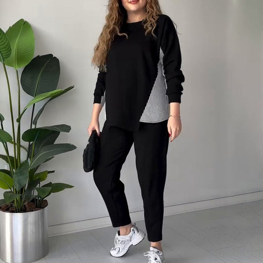 🔥Herfst Superdeals🔥Dames Color-Block 2-delige loungeset
