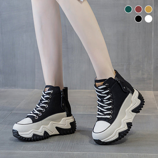 🔥 Vandaag Special - 49% korting🔥Casual PU leren platform schoenen voor dames