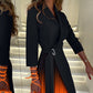 💕2025 Hot Sale💕ombre Revel Neck Band Taill Ploeged Blazer Jurk