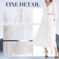 Boho V-hals witte midi-jurk