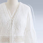 Boho V-hals witte midi-jurk