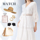 Boho V-hals witte midi-jurk