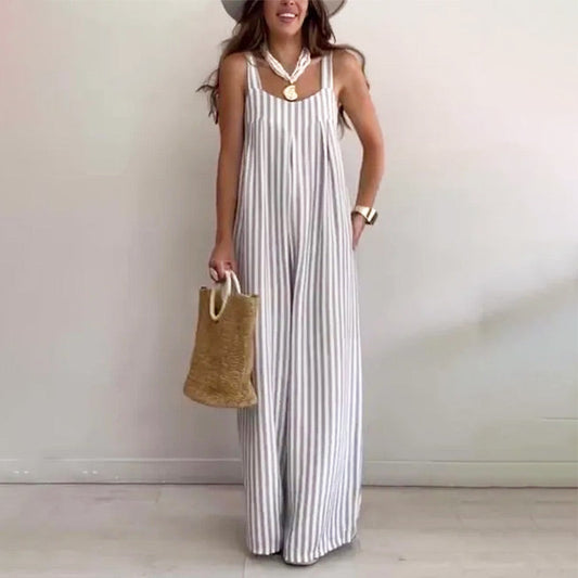 🔥2025 Hot Sale🔥Losse, casual gestreepte jumpsuit voor dames