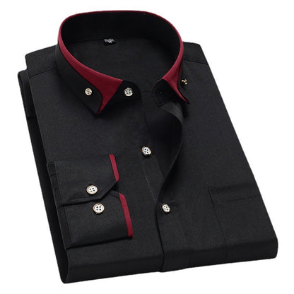 💖Hot Sale - 49% korting🌟Men's Conrast Color Collar Long-Sleeve Shirts