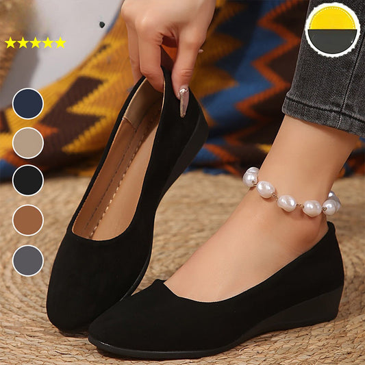 🎀2025 Nieuwe aankomst🔥Hot Sale 40% korting 👣 Elegant Lightweight Anti-Slip Low Heel Wedge Shoes - Comfort en ondersteuning van de voetboog 💕