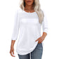 💕Laatste dag 50% KORTING👚Dames-Pleated Detail 3/4-Armel-Casual-Shirt