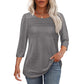 💕Laatste dag 50% KORTING👚Dames-Pleated Detail 3/4-Armel-Casual-Shirt