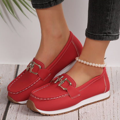Dames Casual Slip-On Schoenen met Metallic Gesp
