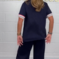 ✨2025 UITVERKOOP 50% KORTING✨T-shirt met korte mouwen en zijstrepen en joggingbroek met wijde pijpen