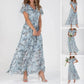 ☀️ Zomeractie – 49% KORTING! 💦Short Sleeve Long Dress with Floral Print
