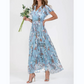 ☀️ Zomeractie – 49% KORTING! 💦Short Sleeve Long Dress with Floral Print