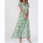 ☀️ Zomeractie – 49% KORTING! 💦Short Sleeve Long Dress with Floral Print