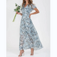 ☀️ Zomeractie – 49% KORTING! 💦Short Sleeve Long Dress with Floral Print