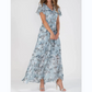 ☀️ Zomeractie – 49% KORTING! 💦Short Sleeve Long Dress with Floral Print