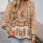 💖Laatste dag uitverkoop--50% korting💖Vrouwelijke modieuze bedrukte V-hals lange mouw shirt