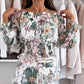 🌷2026 Nieuwe lancering - 50% korting❤️‍🔥Set met bloemenpatroon: off-shoulder blouse & maxirok