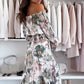 🌷2026 Nieuwe lancering - 50% korting❤️‍🔥Set met bloemenpatroon: off-shoulder blouse & maxirok