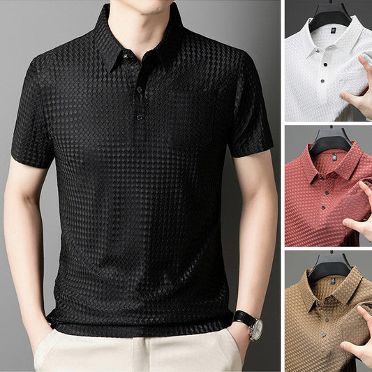 🔥Heren overhemd met korte mouwen en textuur🌬️ Comfortabel en ademend, stijlvolle textuur, perfect voor zaken en casual dragen!