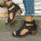 💥 Laatste Dag! Speciale Uitverkoop -49% KORTING 💃Veelzijdige Hollow Out Mid Heel Open Toe Sandalen