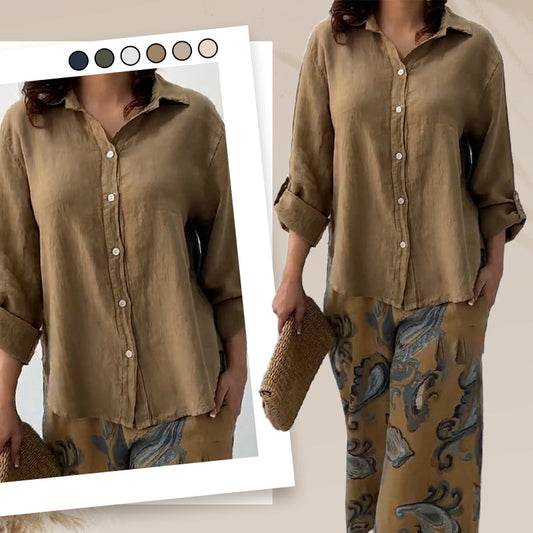 🔥 Nieuwe collectie 2025 – Profiteer nu van 49% korting! 😍Damesmode Losse Cardigan Shirt & Hoge Taille Broek Tweedelige Set