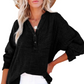 2025 Nieuw Casual blouse met lange mouwen en gaasknoopsluiting voor dames
