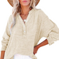 2025 Nieuw Casual blouse met lange mouwen en gaasknoopsluiting voor dames
