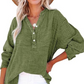2025 Nieuw Casual blouse met lange mouwen en gaasknoopsluiting voor dames