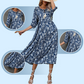 💖Hot sale--49% korting👕Elegante damesjurk met bloemenprint en lange V-hals