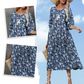 💖Hot sale--49% korting👕Elegante damesjurk met bloemenprint en lange V-hals