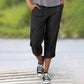💥2025 Nieuwe Hot Sale--49% korting💥Effen Gekleurde Casual Cargo Capri Broek met Meerdere Zakken