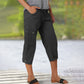 💥2025 Nieuwe Hot Sale--49% korting💥Effen Gekleurde Casual Cargo Capri Broek met Meerdere Zakken