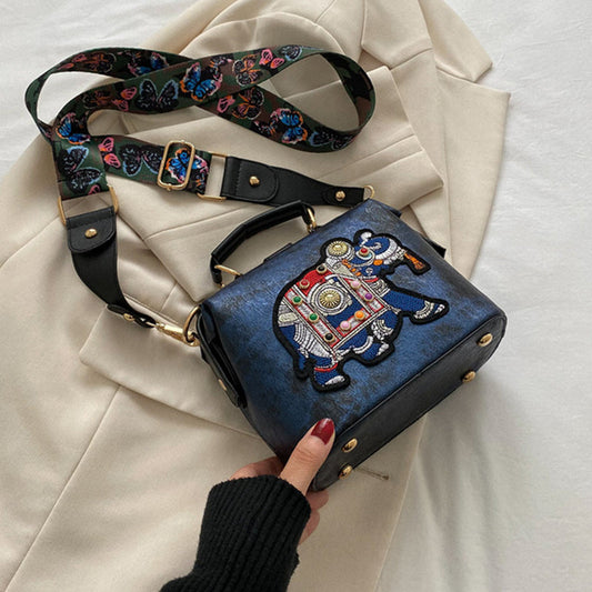 🌸Het beste cadeau voor haar - 49% KORTING🌸Gepersonaliseerde leren tas met geborduurde olifant